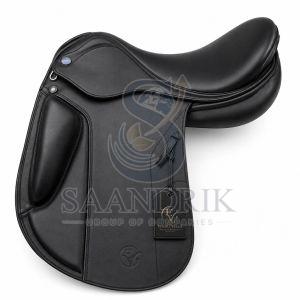 Noirvale Premium Deep Black Leather Horse Dressage Saddle