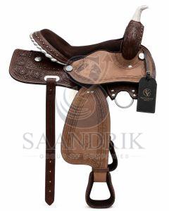 Trailluxe Rawhide Two Tone Brown Leather Horse Western Saddle