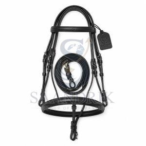 Vellaro Grip Rein Black Leather Horse Bridle