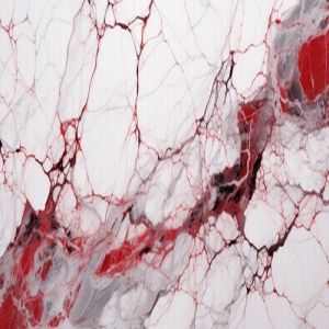 White and Red Marble Floor Tile