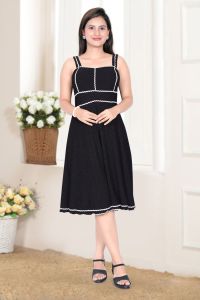Black Flare Midi Dress