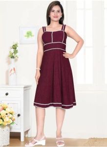 Maroon Flare Midi Dress