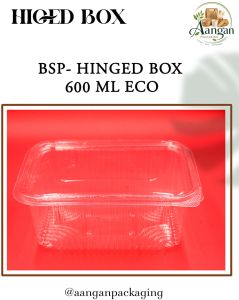 600 Ml PET Hinged Container