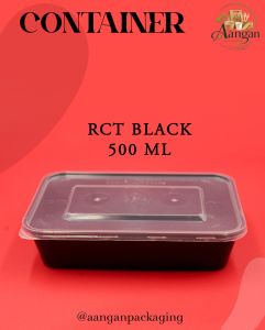 500ml Black Rectangular Container