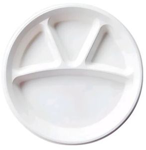 12 Inch 4 Compartment Round Bagasse Plate