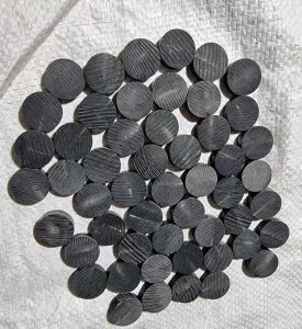 12mm Black Buffalo Horn Button with Line