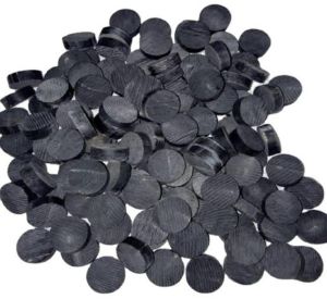 19mm Black Buffalo Horn Button with Line