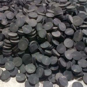 21mm Black Buffalo Horn Button with Line