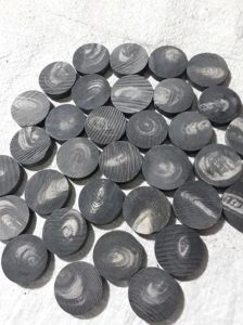 26mm Black Buffalo Horn Button with Line