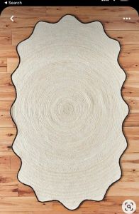 Beige Scalloped Handmade Jute Rug