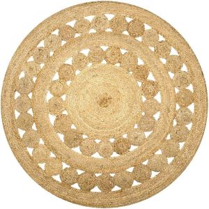 Double Medallion Round Handmade Jute Rug