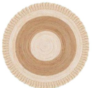 Natural Wavy Oval Handmade Jute Rug