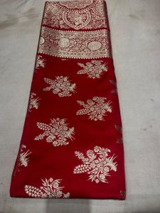 Red Banarasi Silk Saree with Gold Zari and Rich Pallu
