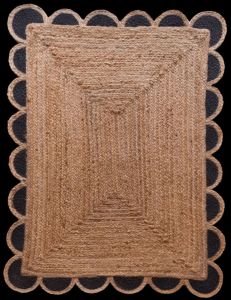 Scalloped Rectangle Handmade Jute Rug
