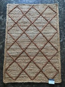 Terracotta Diamond Rectangle Handmade Jute Rug
