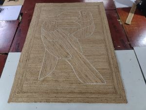 Toucan Motif Rectangular Handmade Jute Rug