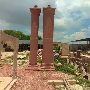10 Feet Red Sandstone Pillar