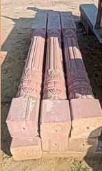 10 Feet Red Sandstone Pillar