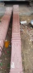 Designer Red Sandstone Pillar