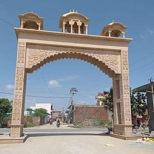 Elegant Pink Sandstone Temple Entrance Gate