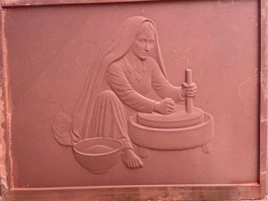 Intricately Carved Sandstone Wall Art Panel