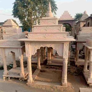 Mini Outdoor Pink Sandstone Temple