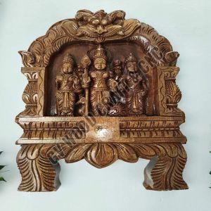 18 Inch Wooden Murugan Valli Theivanai Statue