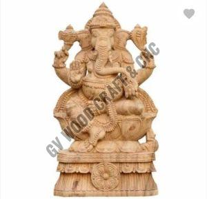 18 Inches Wooden Vinayagar Idol