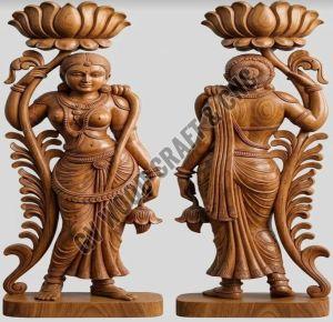 24 Inch Wooden Lady Statue