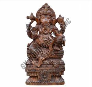 24 Inches Wooden Vinayaka Idol