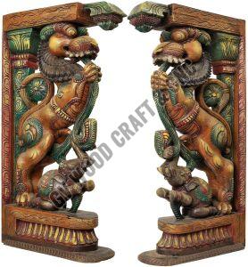36 Inch Hand Carved Yazhi Wall Bracket