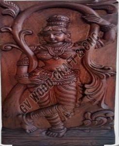 36 Inch Wooden Handicraft Lady Wall Panel