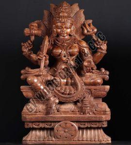 36 Inch Wooden Shakti Mariamman Statue