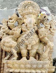 48 Inch Vaagai Wood Ganesha Idol