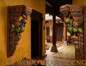 Wooden Parrot Wall Bracket
