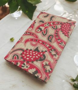 Block Print Cotton Paper Journal Set Red