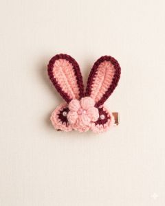Blush Bunny Chroachet Hair Clip
