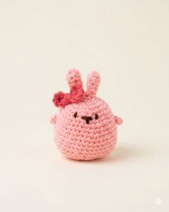 Blush Bunny Plush Charm Crochet Toy
