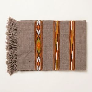 Handwoven Grey Tribal Pattern Woolen Muffler