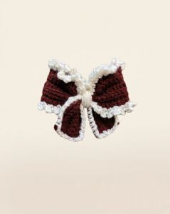 Snow Trim Chroachet Bow Hair Clip