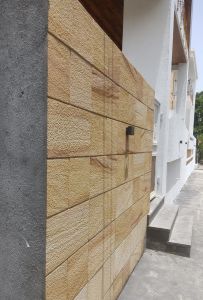 Teakwood Sandblast Stone Wall Panel