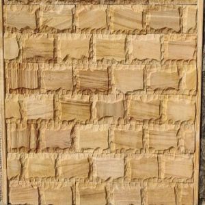 Teak Wood Sandstone Wall Panel