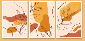 Contemporary Line Art Botanical Canvas Wall Painting