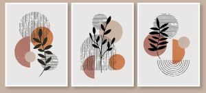 Geometric Botanical Abstract Canvas Wall Painting