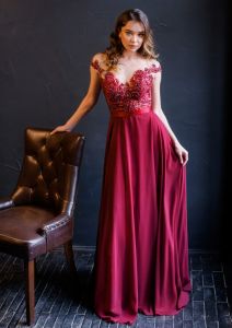 Ladies Embroidered Evening Gown