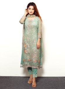 Ladies Embroidered Straight Salwar Suit