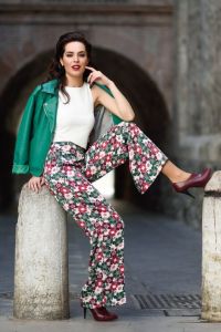 Ladies Floral Print Co Ord Set With Jacket
