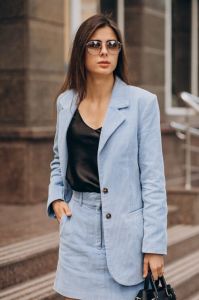 Ladies Formal Blazer Skirt Co Ord Set