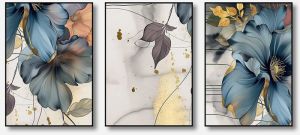 Luxury Blue Blossom Floral Canvas Wall Painting