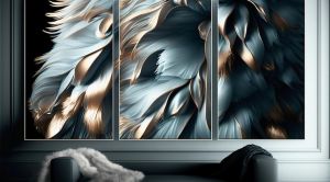 Luxury Metallic Feather Canvas Wall Painting